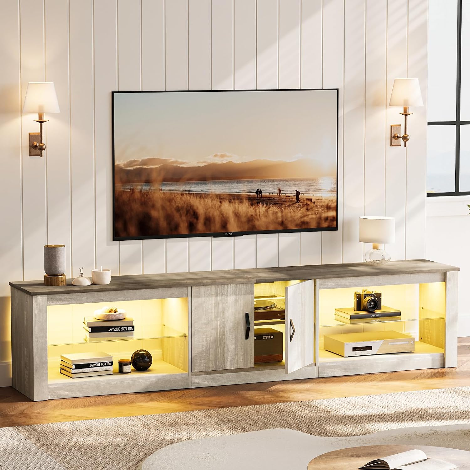Gaming Console Cabinet - Meuble TV 80 pouces pour téléviseurs