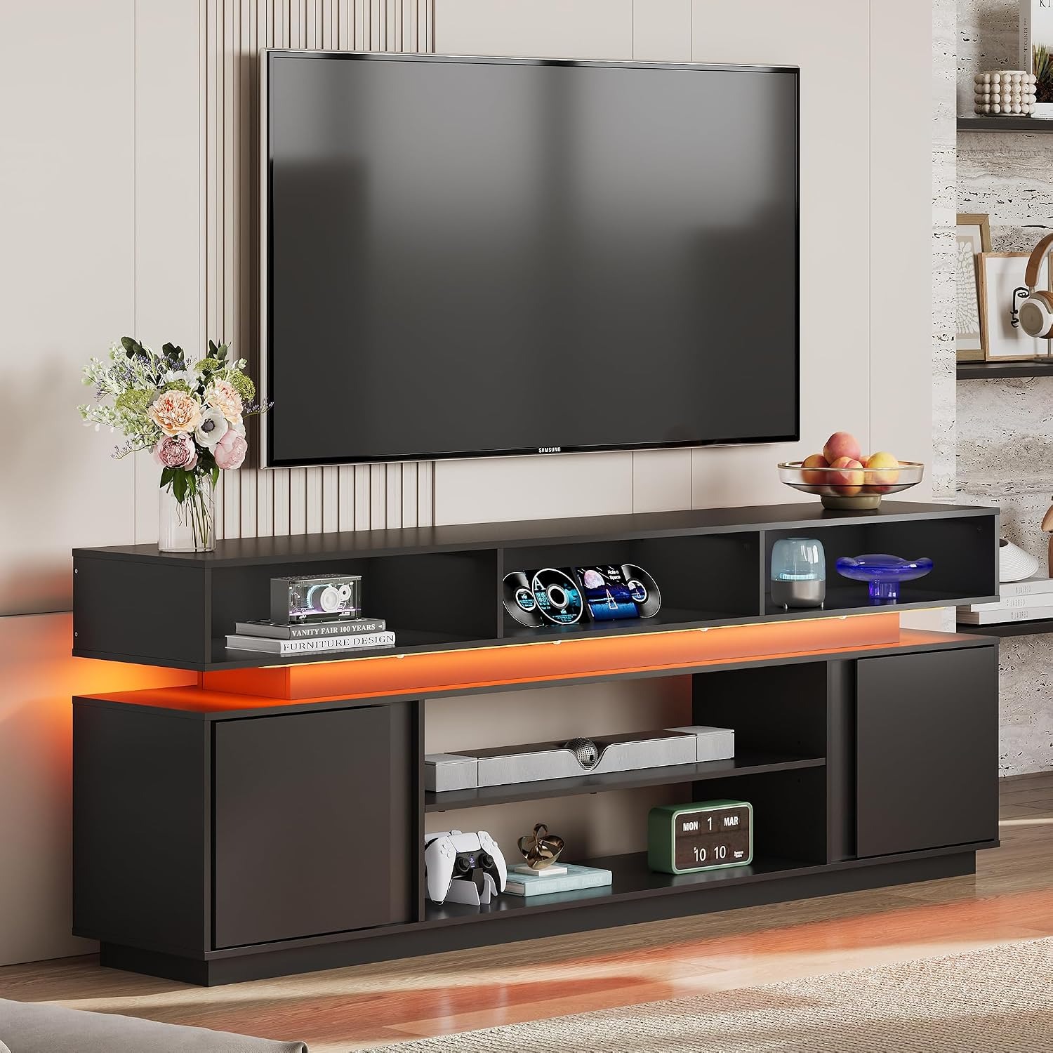 Gaming Console Cabinet - Meuble TV moderne pour téléviseur de