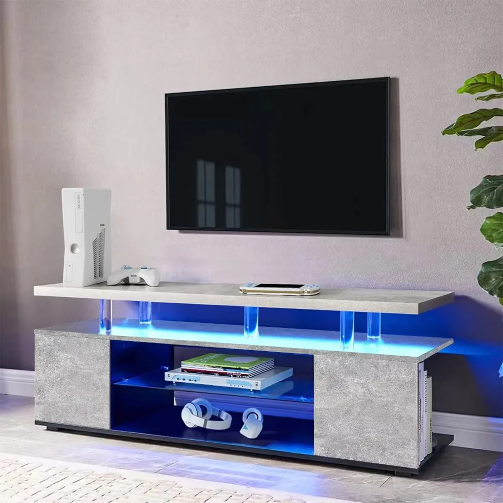 Gaming Console Cabinet - Meuble TV pour téléviseur 70 pouces,