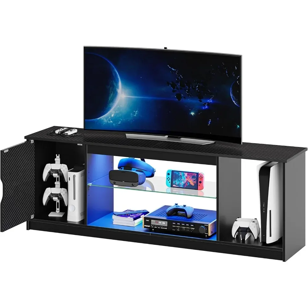 Gaming Console Cabinet - Centre de divertissement LED Bestier pour