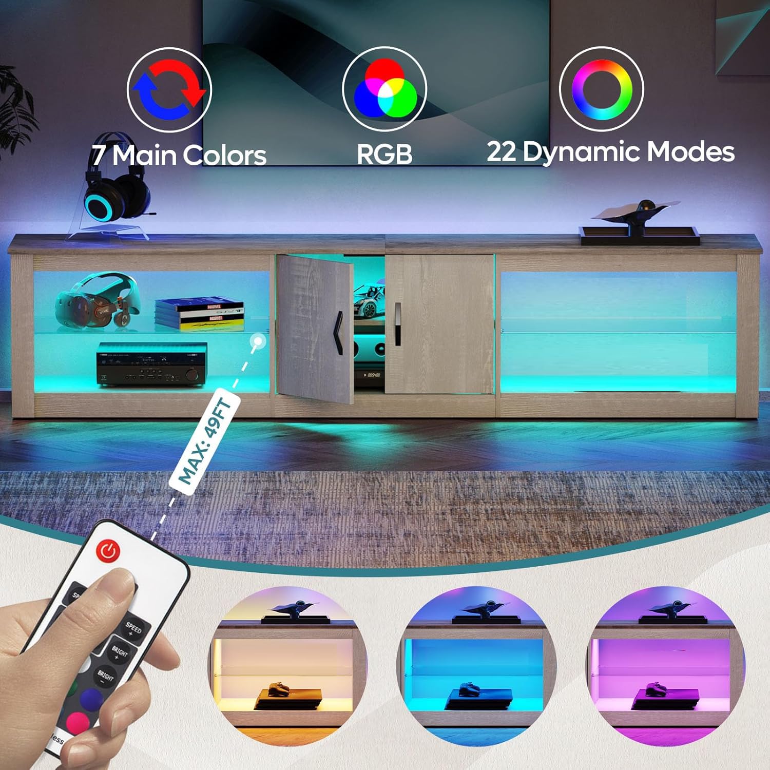 Meuble TV 80 pouces pour télév - Gaming Console Cabinet avis et prix