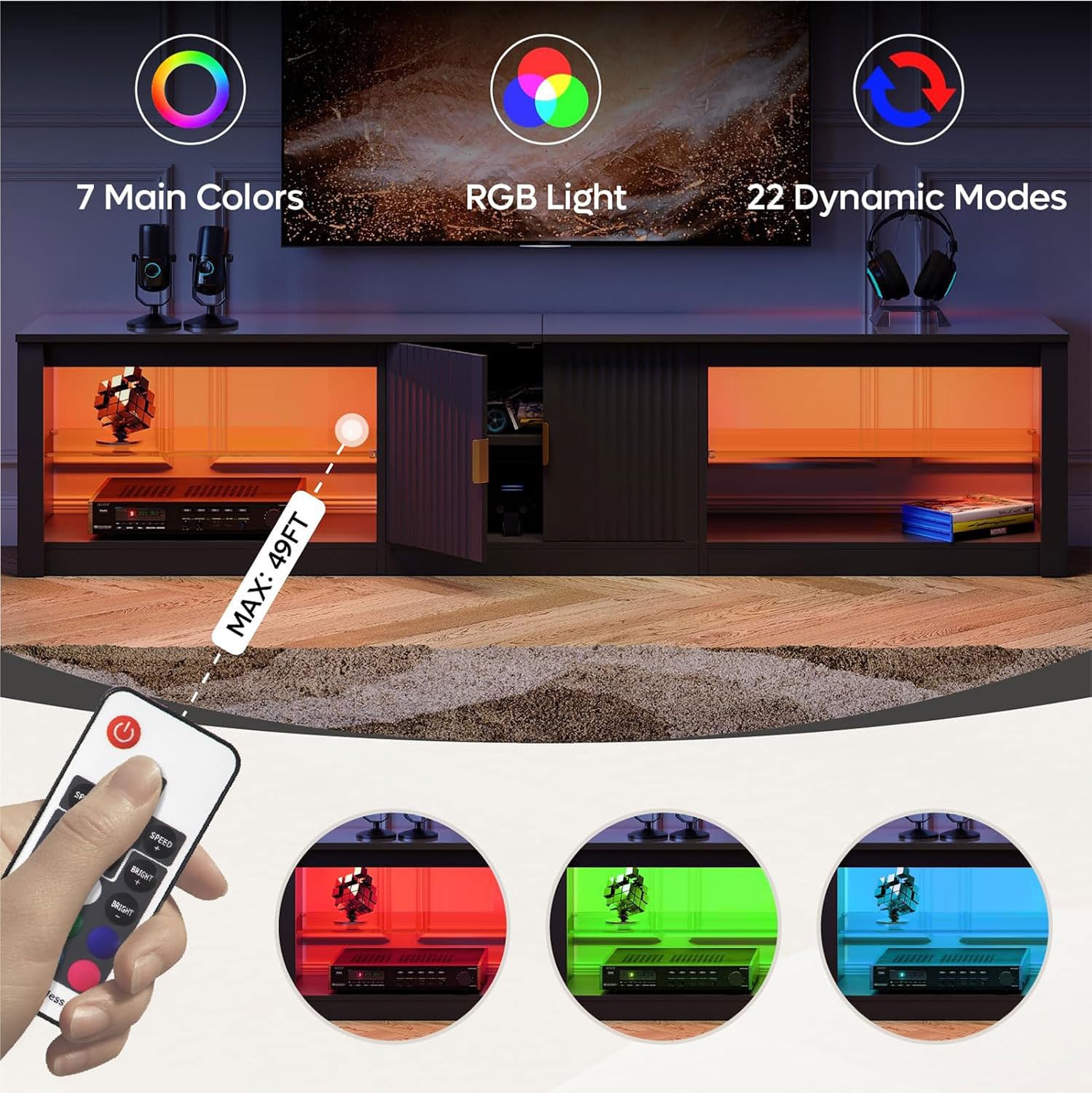 Meuble TV 80 pouces pour télév - Gaming Console Cabinet avis et prix