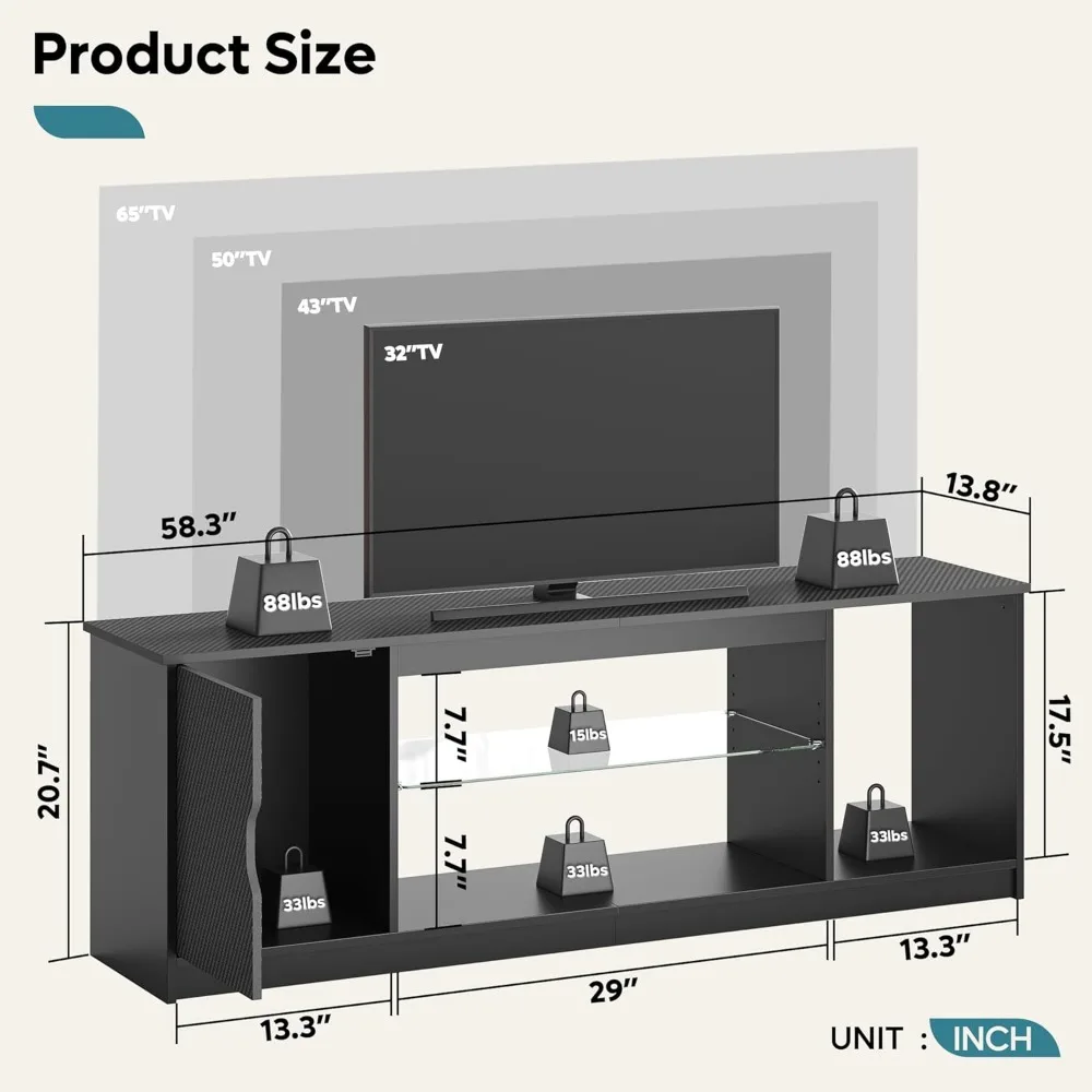 Centre de divertissement LED B - Gaming Console Cabinet avis et prix