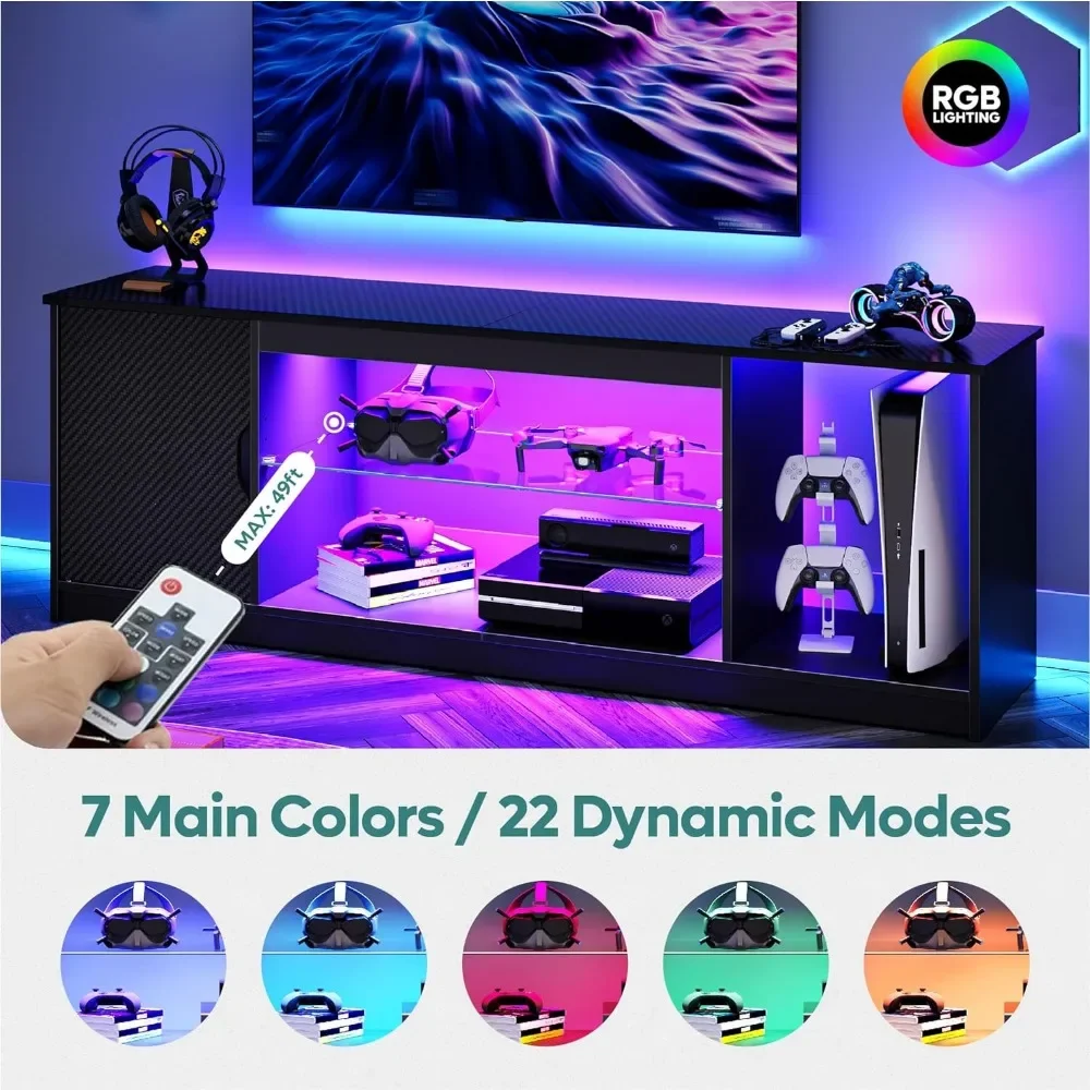 Centre de divertissement LED B - Gaming Console Cabinet avis et prix