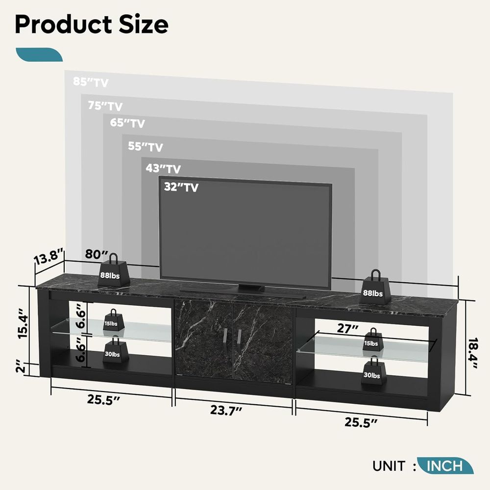 Support TV 80 pouces ou télévi - Gaming Console Cabinet avis et prix