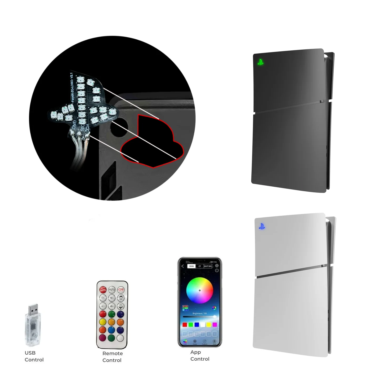 Lumière d'ambiance RGB avec sy - Gaming Console Logo avis et prix
